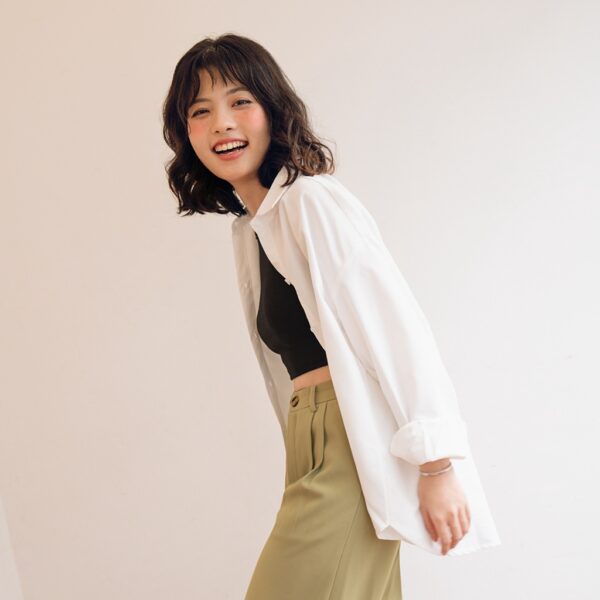 BLEUBIRD Áo sơmi vải thô dáng rộng OVERSIZED SHIRT - Hình ảnh 3