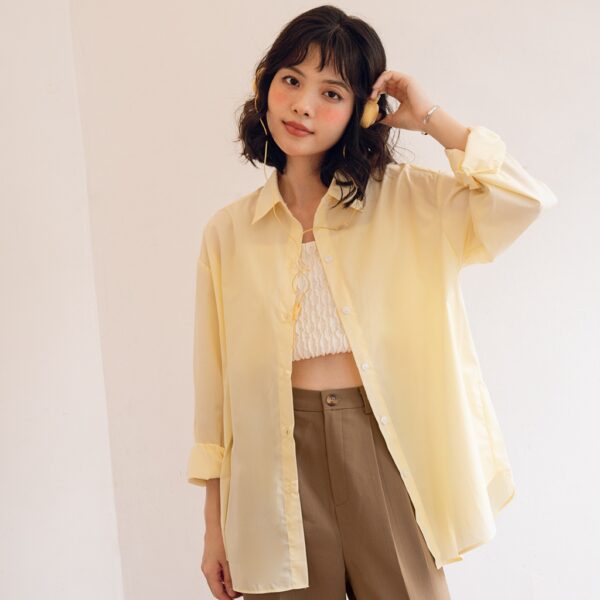 BLEUBIRD Áo sơmi vải thô dáng rộng OVERSIZED SHIRT - Hình ảnh 4