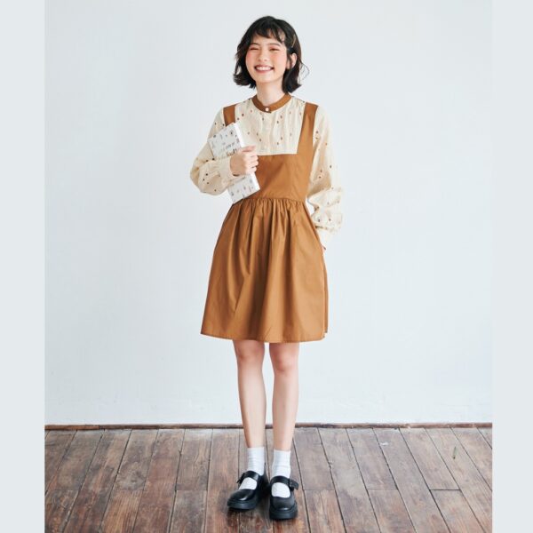 BLEUBIRD Váy thô dáng xoè phối ren AKI DRESS
