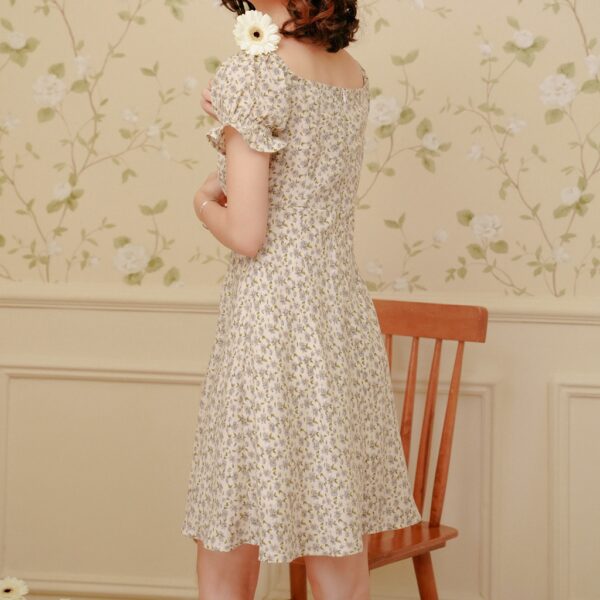 BLEUBIRD Váy vải sợi cotton hoa nhí dáng xoè rút dây ALISA DRESS - Hình ảnh 3