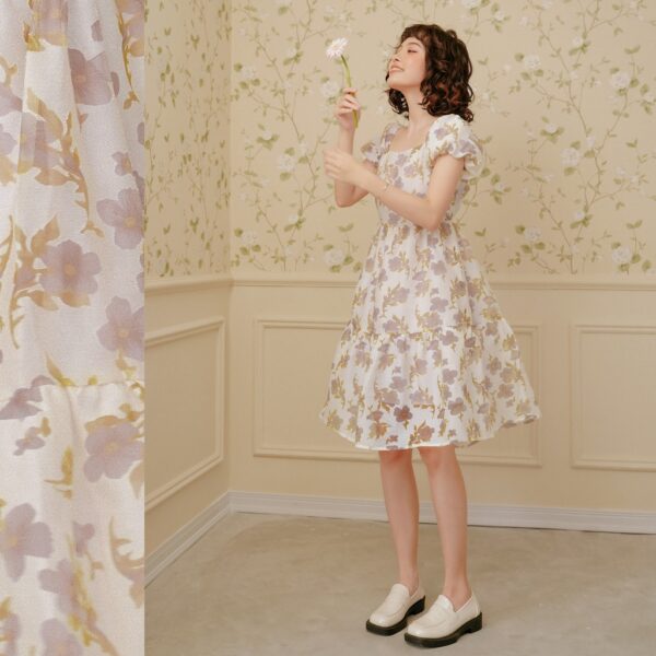 BLEUBIRD Váy voan organza in hoa nơ lưng dáng xoè VIOLET DRESS - Hình ảnh 6