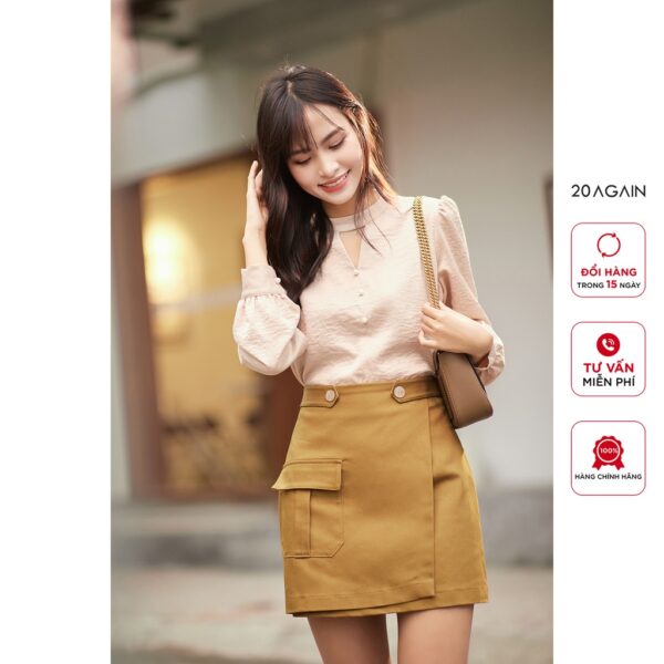 Chân váy chữ A vạt chồng 20AGAIN, thiết kế basic sang trọng JAA2330 - Ảnh 4