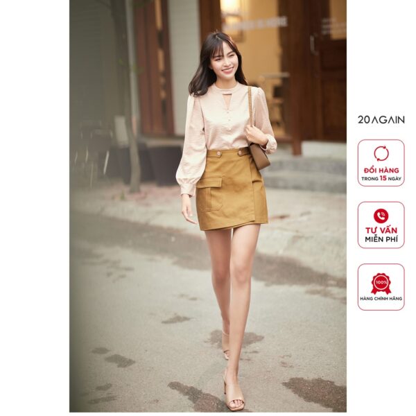 Chân váy chữ A vạt chồng 20AGAIN, thiết kế basic sang trọng JAA2330 - Ảnh 5