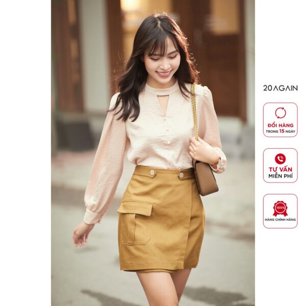 Chân váy chữ A vạt chồng 20AGAIN, thiết kế basic sang trọng JAA2330 - Ảnh 6