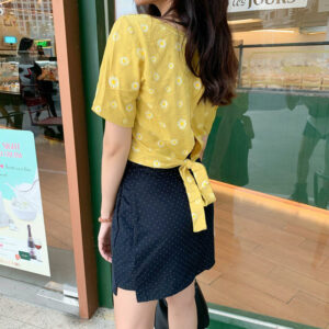Chân váy chấm bi nhung lucetfashion