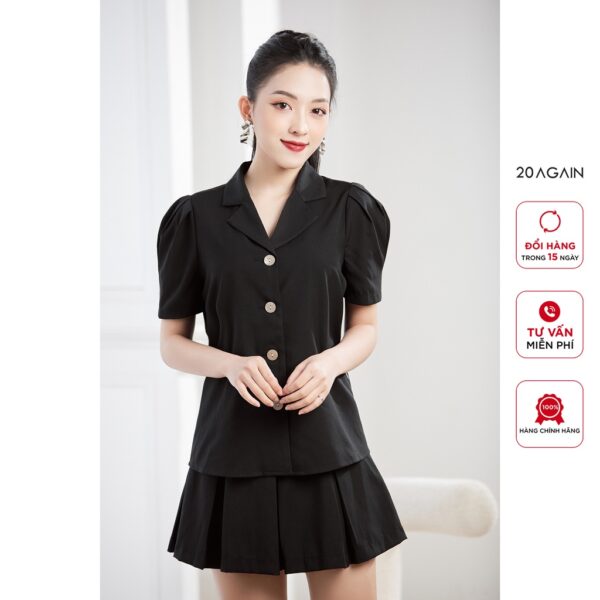 Chân váy công sở dáng xòe xếp ly 20AGAIN, thiết kế công sở hiện đại JBA2307 - Ảnh 4