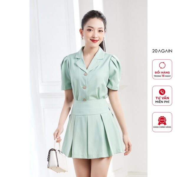 Chân váy công sở dáng xòe xếp ly 20AGAIN, thiết kế công sở hiện đại JBA2307 - Ảnh 6