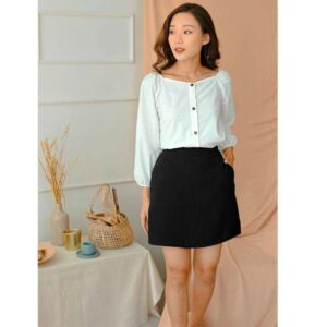 Chân váy đen chữ A basic LUCETFASHION