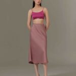 Chân váy lụa dáng đuôi cá Mauve Mermaid Skirt