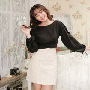 Chân váy lưng cao chữ A, velvet skirt LUCET FASHION, chân váy xinh