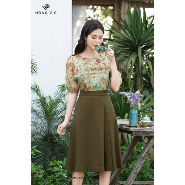 Chân váy nữ thiết kế Hong Vic rêu ly lệch CV174 - Hình ảnh 3