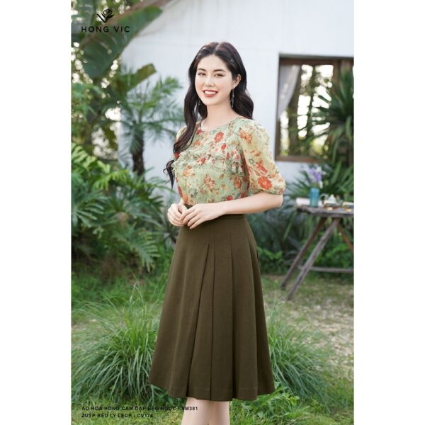 Chân váy nữ thiết kế Hong Vic rêu ly lệch CV174 - Hình ảnh 4