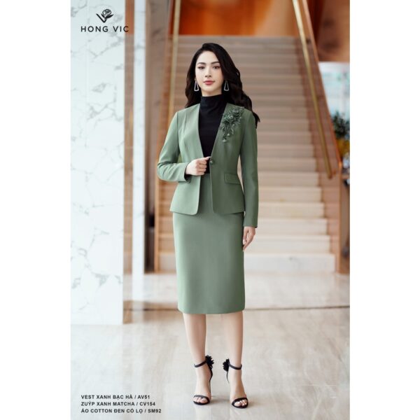 Chân váy nữ thiết kế Hong Vic xanh matcha CV154 - Hình ảnh 3