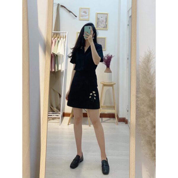 Chân váy thêu hoa cúc Daisy TIELA - Chân váy công sở chữ A - Daisy skirt - Ảnh 8