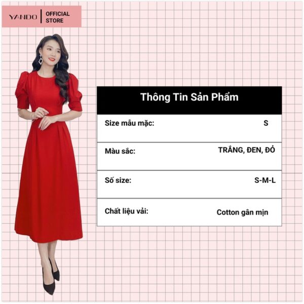 [chính hãng] Đầm Xếp Ly trước YANDO- DA59 - Hình ảnh 2