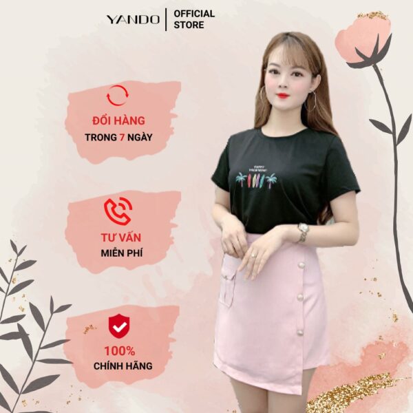 [Chính hãng] [Ảnh thật] Áo Thun Nữ Thêu Họa Tiết YANDO AT02