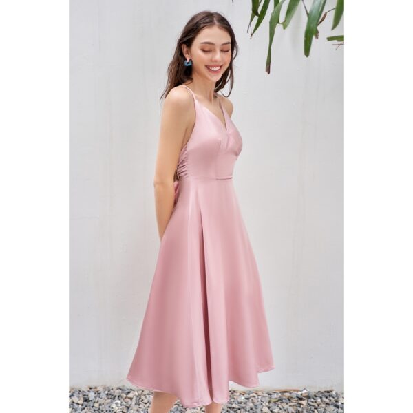 Đầm 2 dây lụa hồng hồng pastel buộc lưng 1VA6014 ADORE DRESS - Hình ảnh 2