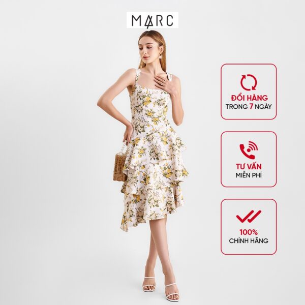 Đầm 2 dây nữ MARC FASHION hoa botanical 3 tầng bèo xéo TRVH0418