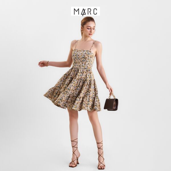 Đầm 2 dây nữ MARC FASHION nhung tăm 3 tầng CBLH0312 - Hình ảnh 2