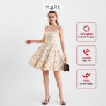 Đầm 2 dây nữ MARC FASHION nhung tăm 3 tầng CBLH0312