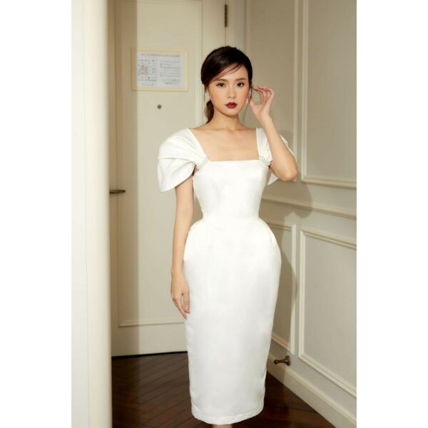 Đầm cổ vuông tay ngắn nữ Lalla - Hình ảnh 4