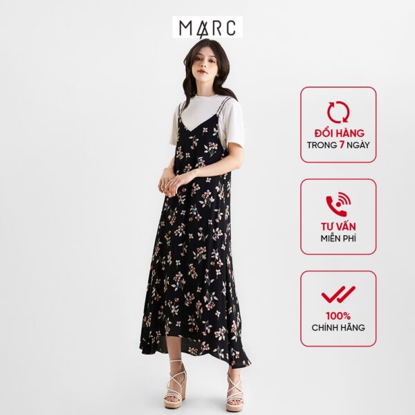 Đầm dây nữ MARC FASHION maxi họa tiết form rộng FAVH0509