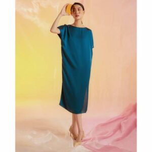 Đầm lụa cổ thuyền xẻ tà Mauve Signature dress 12 màu sắc