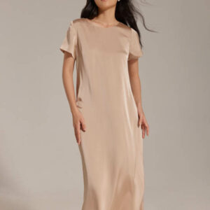 Đầm lụa dài ngắn tay Mauve Classy Silk dress