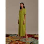 Đầm lụa dài xẻ một bên ta Mauve Pocket Dress