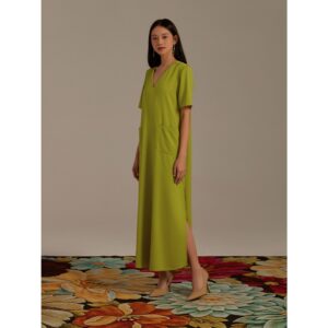 Đầm lụa dài xẻ một bên ta Mauve Pocket Dress