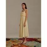 Đầm lụa dún phồng ngực Mauve Cloud dress