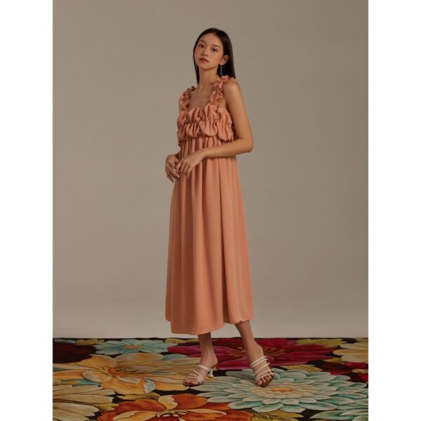 Đầm lụa dún phồng ngực Mauve Cloud dress - Hình ảnh 3