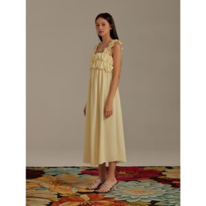 Đầm lụa dún phồng ngực Mauve Cloud dress