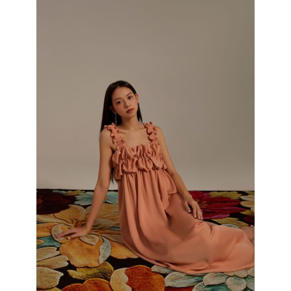 Đầm lụa dún phồng ngực Mauve Cloud dress - Hình ảnh 9