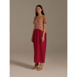 Đầm lụa phối ba màu Mauve Indochine dress