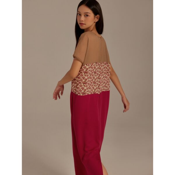 Đầm lụa phối ba màu Mauve Indochine dress - Hình ảnh 7