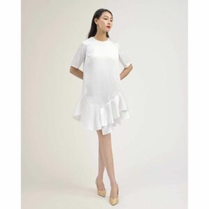 Đầm lụa tùng bồng bềnh Mauve Wave dress