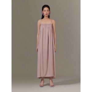 Đầm maxi lụa tùng xoè Mauve Triangle Maxi Dress
