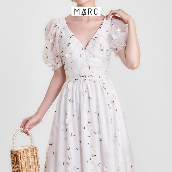 Đầm maxi nữ MARC FASHION hoa đính thêu nhún trước TRVH0405 - Hình ảnh 4