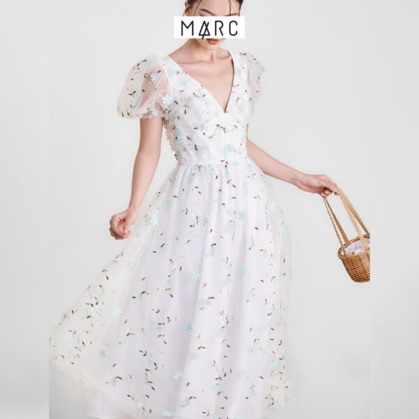 Đầm maxi nữ MARC FASHION hoa đính thêu nhún trước TRVH0405 - Hình ảnh 7