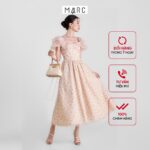 Đầm maxi nữ MARC FASHION hoa lưới trễ vai smocking lưng TRVH0404