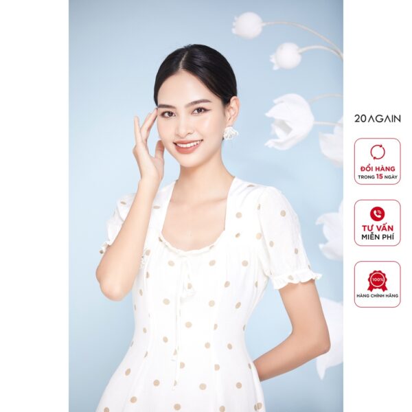 Đầm midi cổ vuông ngắn tay 20AGAIN, hàng thiết kế cao cấp DMA2352 - Hình ảnh 5