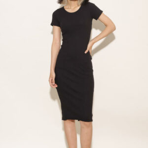 Đầm nữ dáng ôm ngắn tay thời trang GAGO slim knit mini dress màu đen GG3278