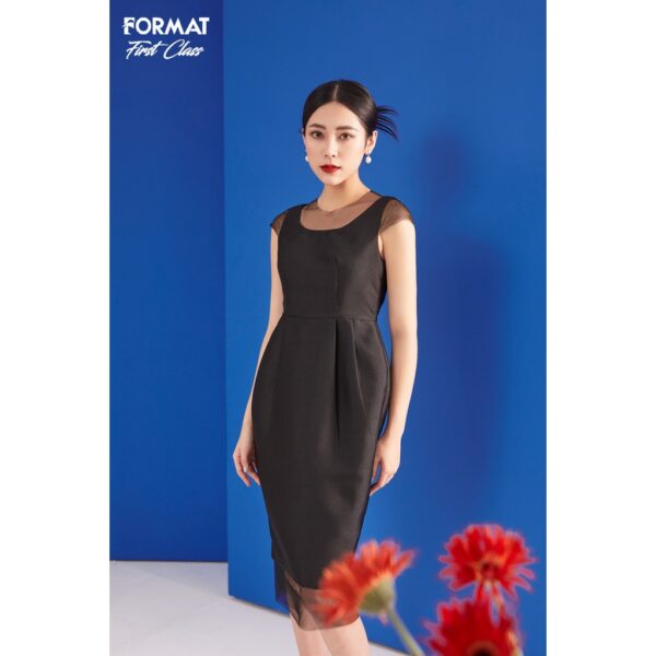 Đầm nữ FORMAT cao cấp 2 lớp ngắn tay A993-013K