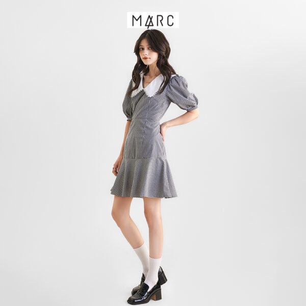 Đầm nữ MARC FASHION gingham phối cổ viền ren FAVH0501 - Hình ảnh 2