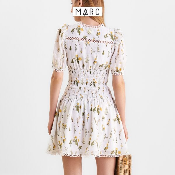 Đầm nữ MARC FASHION hoa botanical smocking eo viền ren tròn TRLH0422 - Hình ảnh 5