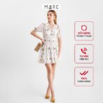 Đầm nữ MARC FASHION hoa botanical smocking eo viền ren tròn TRLH0422