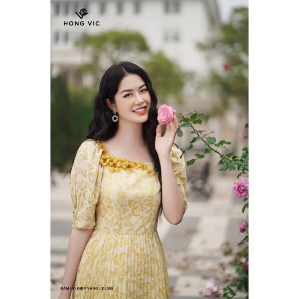 Đầm nữ thiết kế Hong Vic hồ điệp vàng DL399 - Hình ảnh 3