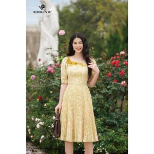 Đầm nữ thiết kế Hong Vic hồ điệp vàng DL399