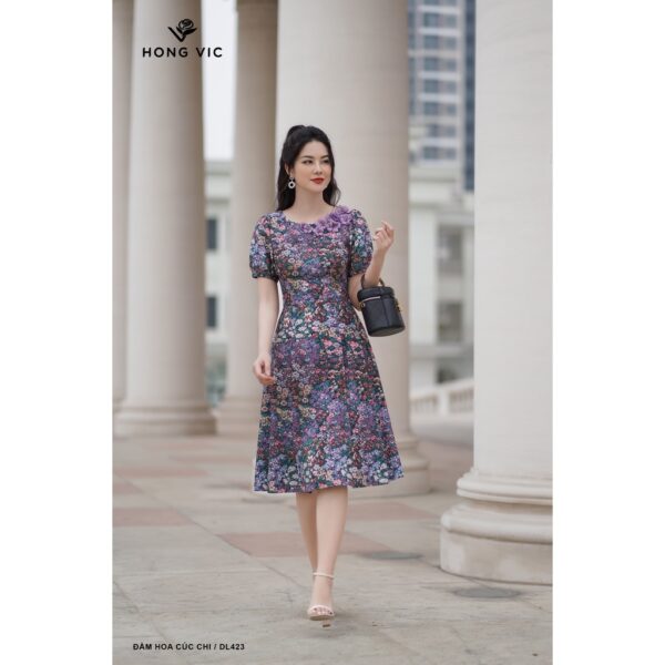 Đầm nữ thiết kế Hong Vic hoa cúc chi DL423 - Hình ảnh 2